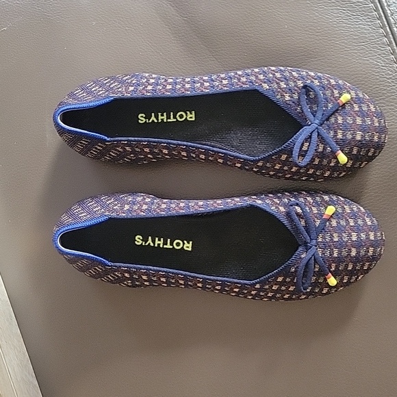 Rothy's The Bow Round Toe Evening Metallic Knit Fabric Ballet Flat - Picture 2 of 12